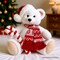 Snowy the Polar Bear Plushie, Cute Kids’ 12" Christmas Stuffed Toy, Santa Hat and Candy Cane